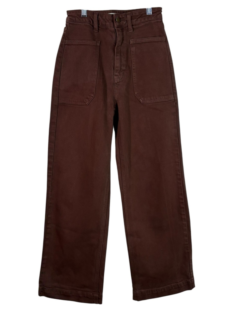 Altar'd State Kristian High Rise Patch Pocket Jeans Chocolate Brown 26 Utility